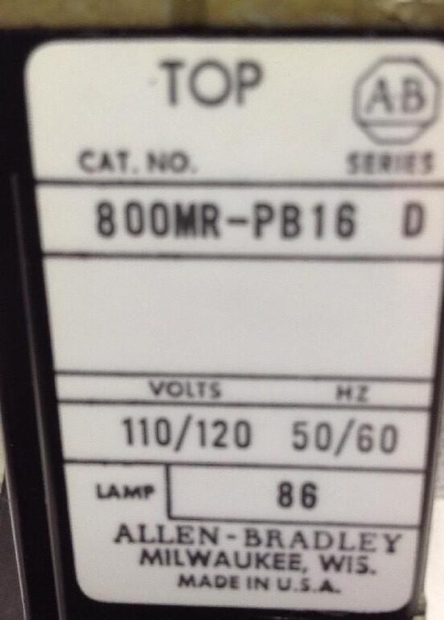 Allen-Bradley,800MR-PB16RA,Series D Small Round Red Lens Ill. Push Button