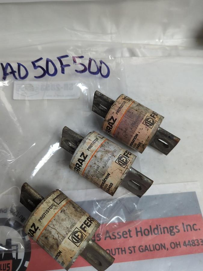 Used FERRAZ,A050F500,FUSE 500 AMP LOT OF 3 PRE-OWNED