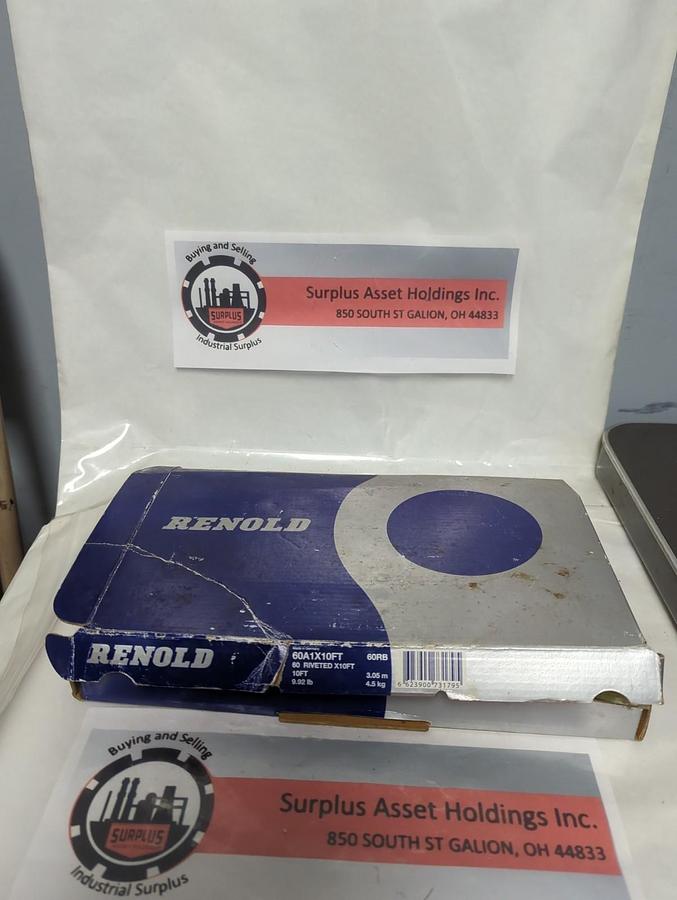 RENOLD,60A1X10FT,60RB RIVETED ROLLER CHAIN 10 FOOT NOS