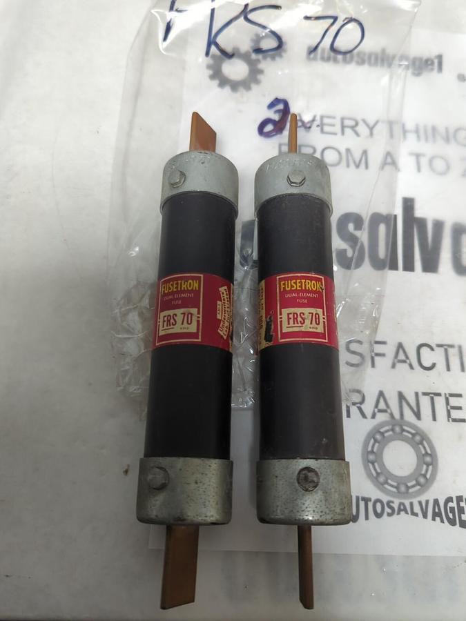 COOPER BUSSMANN,FRS-70,FUSETRON 70 AMP FUSE LOT OF 2 NOS