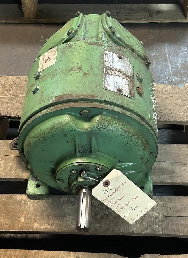 Used GE,5B225A2798,DC SHUNT WOUND ELECTRIC MOTOR 2HP 230V 1750/2190RPM 225 FRAME