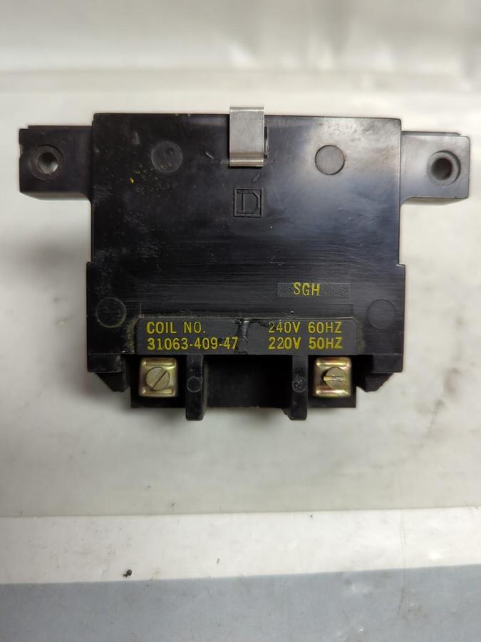 Used SQUARE D,31063-409-47,MAGNETIC COIL 240/220V 60/50HZ  PRE-OWNED
