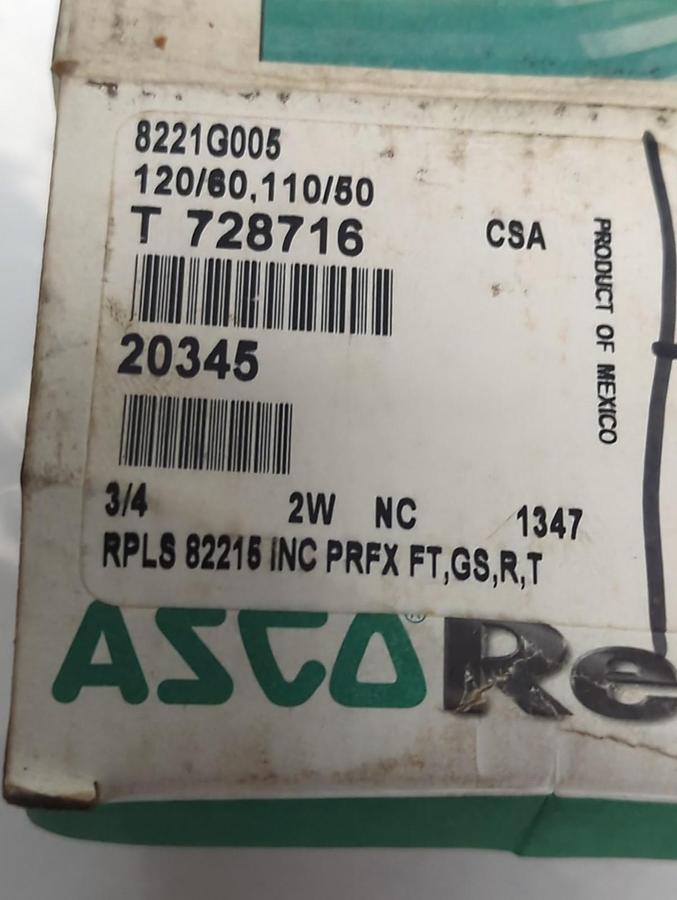 ASCO,8221G005,2-WAY VALVE ONLY MISSING SOLENOID NOS
