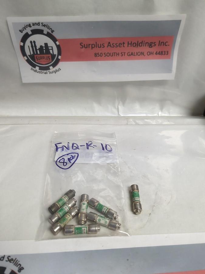 Used COOPER BUSSMANN,FNQ-R-10,CC TRON 10 AMP FUSE LOT OF 8 PRE-OWNED