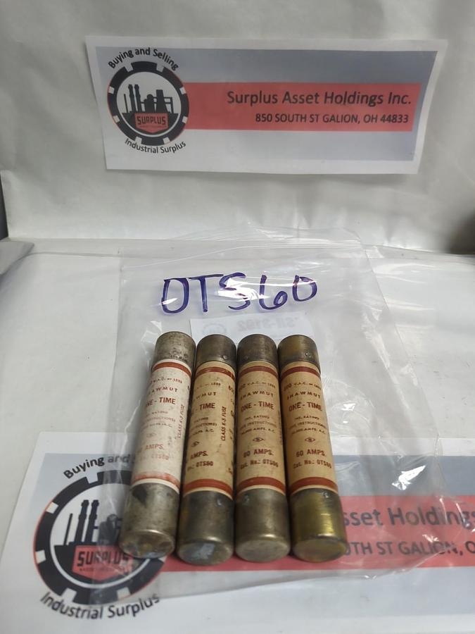 Used GOULD SHAWMUT,OTS60,ONE-TIME 60 AMP FUSE LOT OF 4 PRE-OWNED