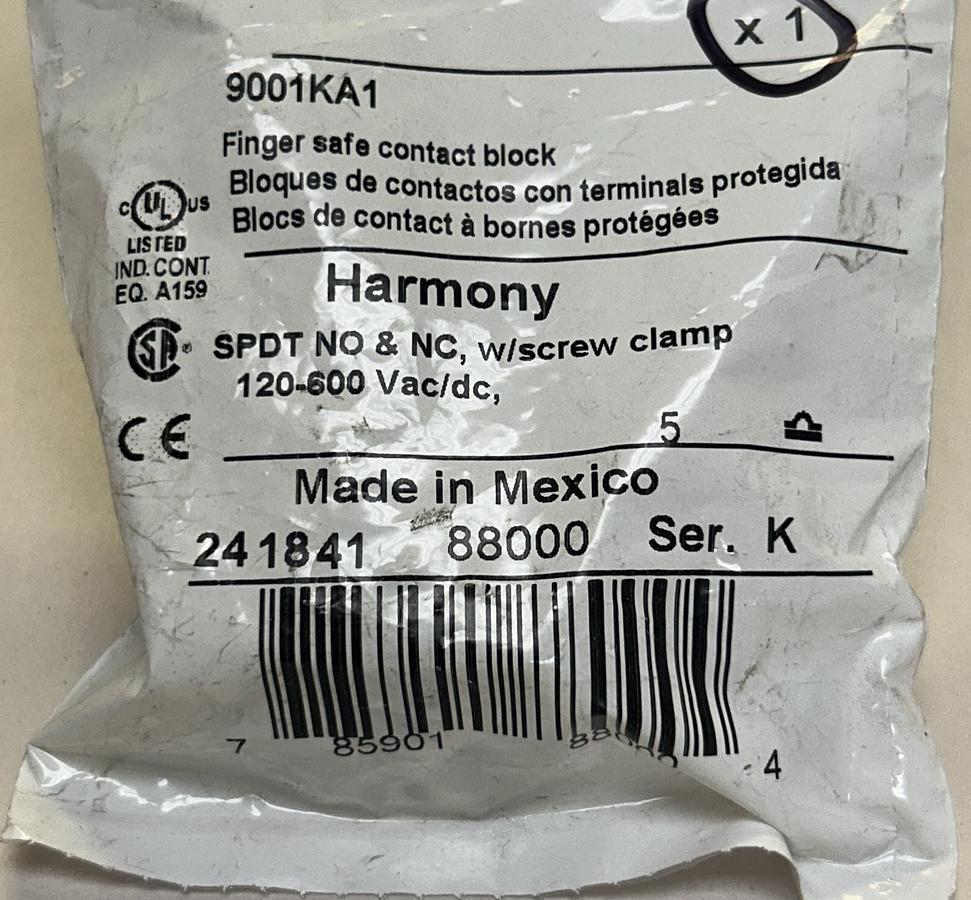 Used SCHNEIDER ELECTRIC,9001KA1,CONTACT BLOCK NEW