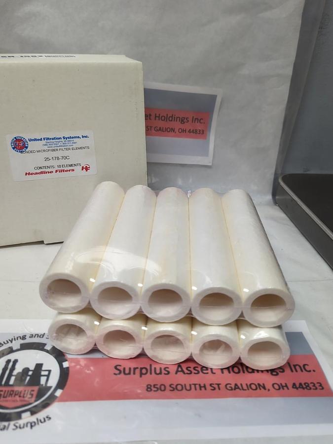 UNITED FILTRATION,25-178-70C,BONDED MICROFIBER ELEMENTS PACK OF 10PCS NOS