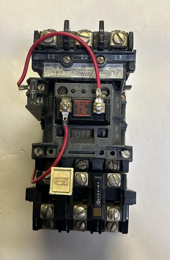 Used ALLEN BRADLEY,509-BOD,NON-REVERSING STARTER SIZE 1 27AMP 600V