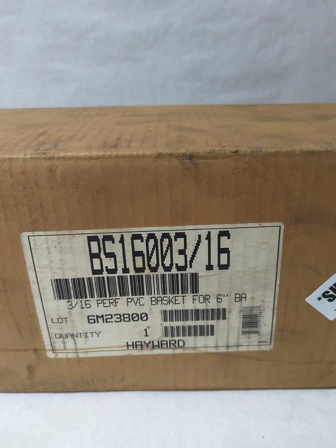 HAYWARD,BS1603/16,3/16 PERF PVC BASKET FOR 6 INCH BA NOS