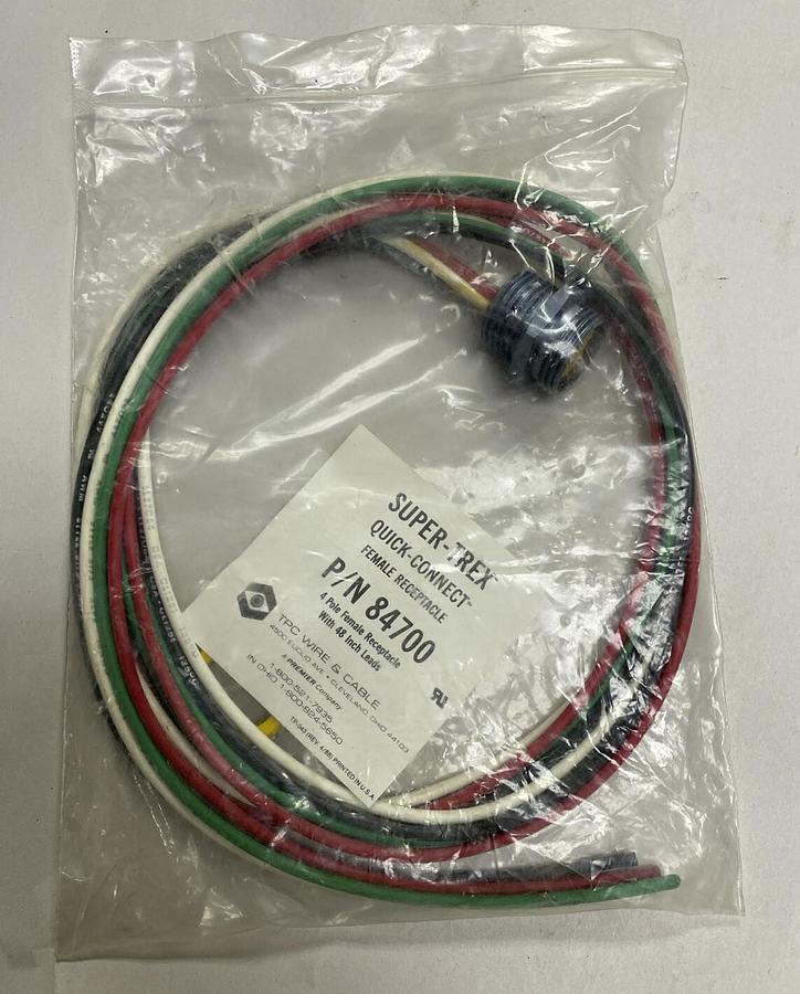 Used TPC Super-TREX,84700,Quick-Connect Female Receptacle 4P 48 IN Lead Lot of 7 NOS