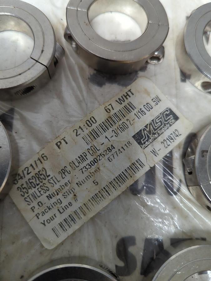 CLIMAX METAL PRO.,1-3/16,BORE STAINLESS STEEL 2-PIECE SHAFT COLLAR LOT OF 13