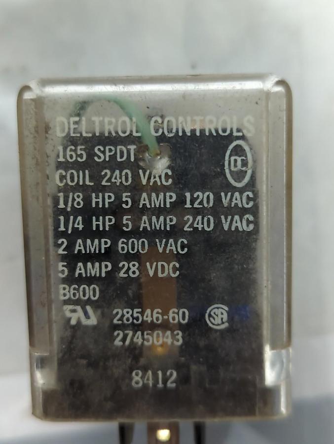 Used DELTROL CONTROLS,165F SPDT,RELAY 5 AMP LOT OF 3 PRE-OWNED
