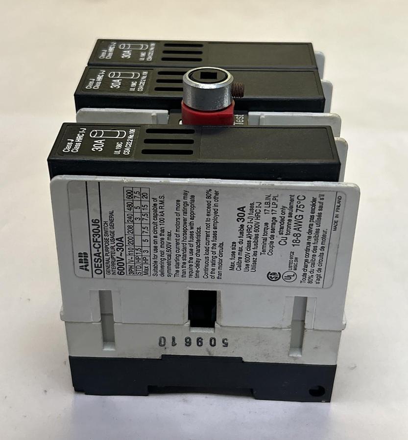 Used ABB,OESA-CF30J6,GENERAL PURPOSE SWITCH 30A 600V