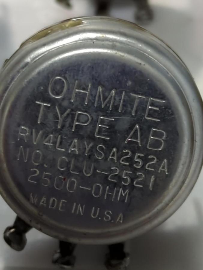 Used OHMITE,CLU-2521,TYPE AB RESISTOR 2500 OHM LOT OF 12 PRE-OWNED