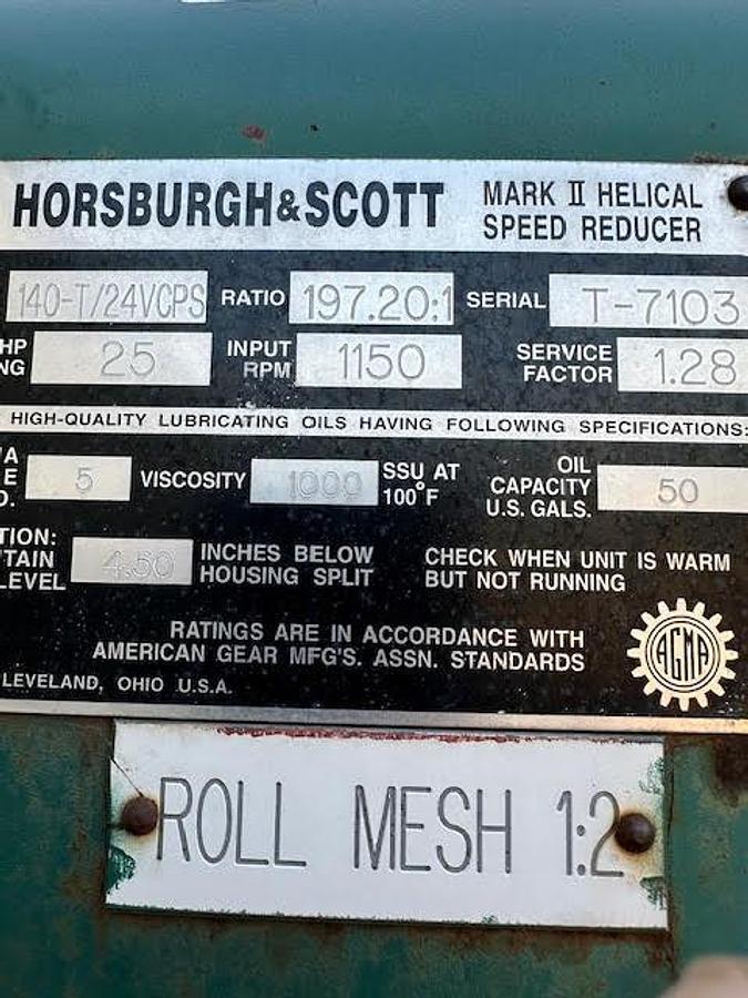 Used Horsburgh & Scott Mark 2 Helical Speed Reducer Gearbox
