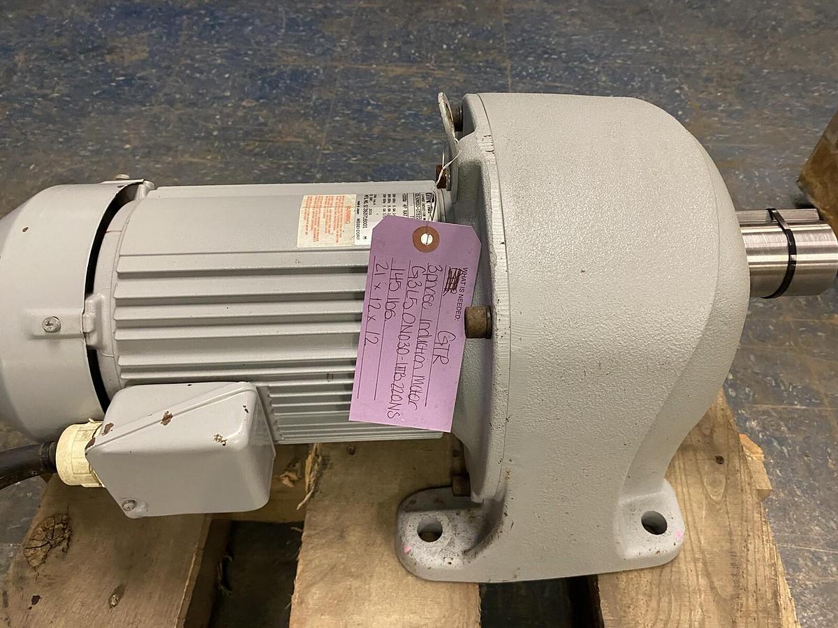 Used NISSEI GTR,G3L50W030-UTB220NS,INDUCTION MOTOR 2200w 4P RATIO 30:1