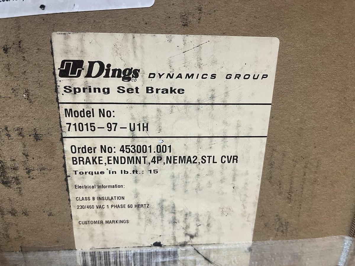 DINGS DYNAMICS,71015-97-U1H,BRAKE TORQ 15LB/FT 4P NEMA 2 230/460 1PH