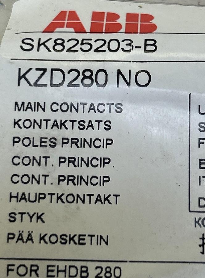 Used ABB,SK825203-B,MAIN CONTACT KIT NOS