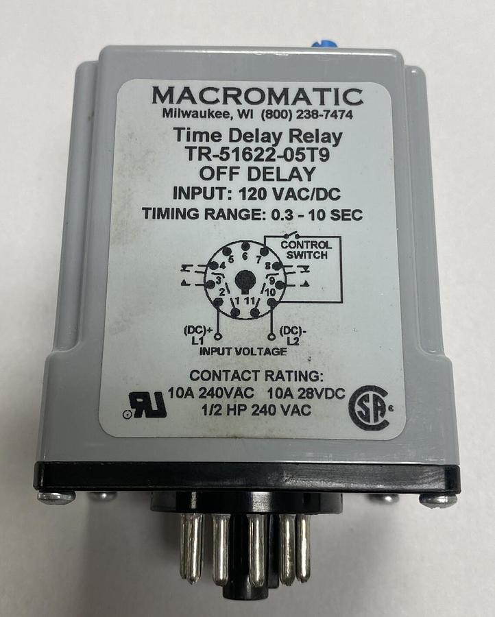 MACROMATIC,TR51622-05T9,TIME DELAY RELAY NOS