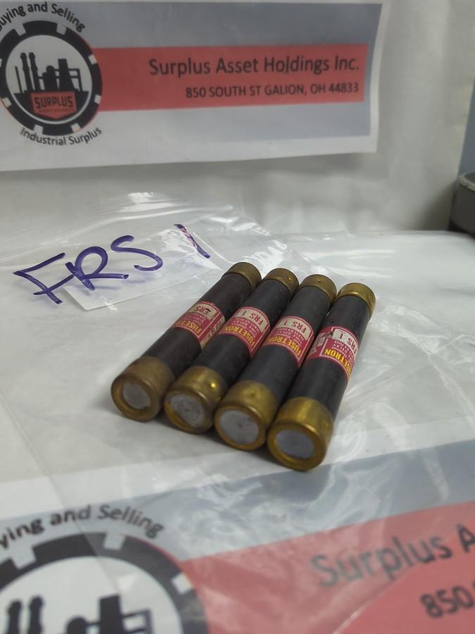 Used COOPER BUSSMANN,FRS-1,FUSETRON 1 AMP FUSE LOT OF 4 PRE-OWNED