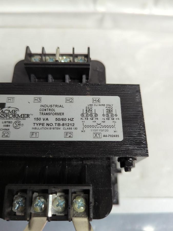 Used ACME TRANSFORMER,TB-81212,TRANSFORMER 150A 50/60HZ PRE-OWNED