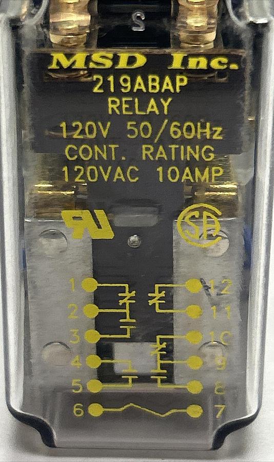 MSD INC,219ABAP,RELAY 120V NOS