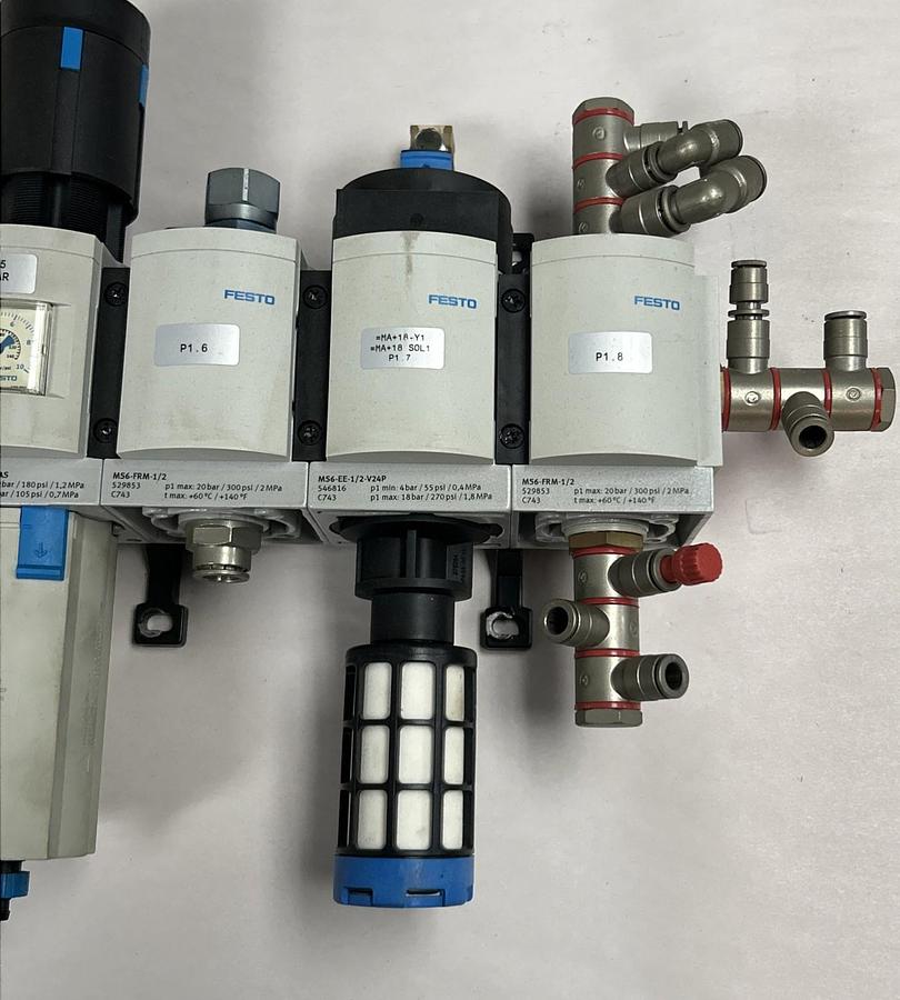 Used FESTO,MS6-LFR-1/2-D6-E-R-V-AS,FILTER REGULATOR ASSEMBLY