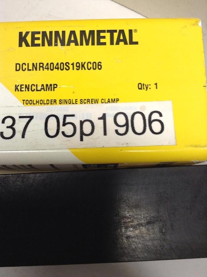 Kennametal,DCLNR 4040S 19 KC06,Tool Holder Single Screw Clamp