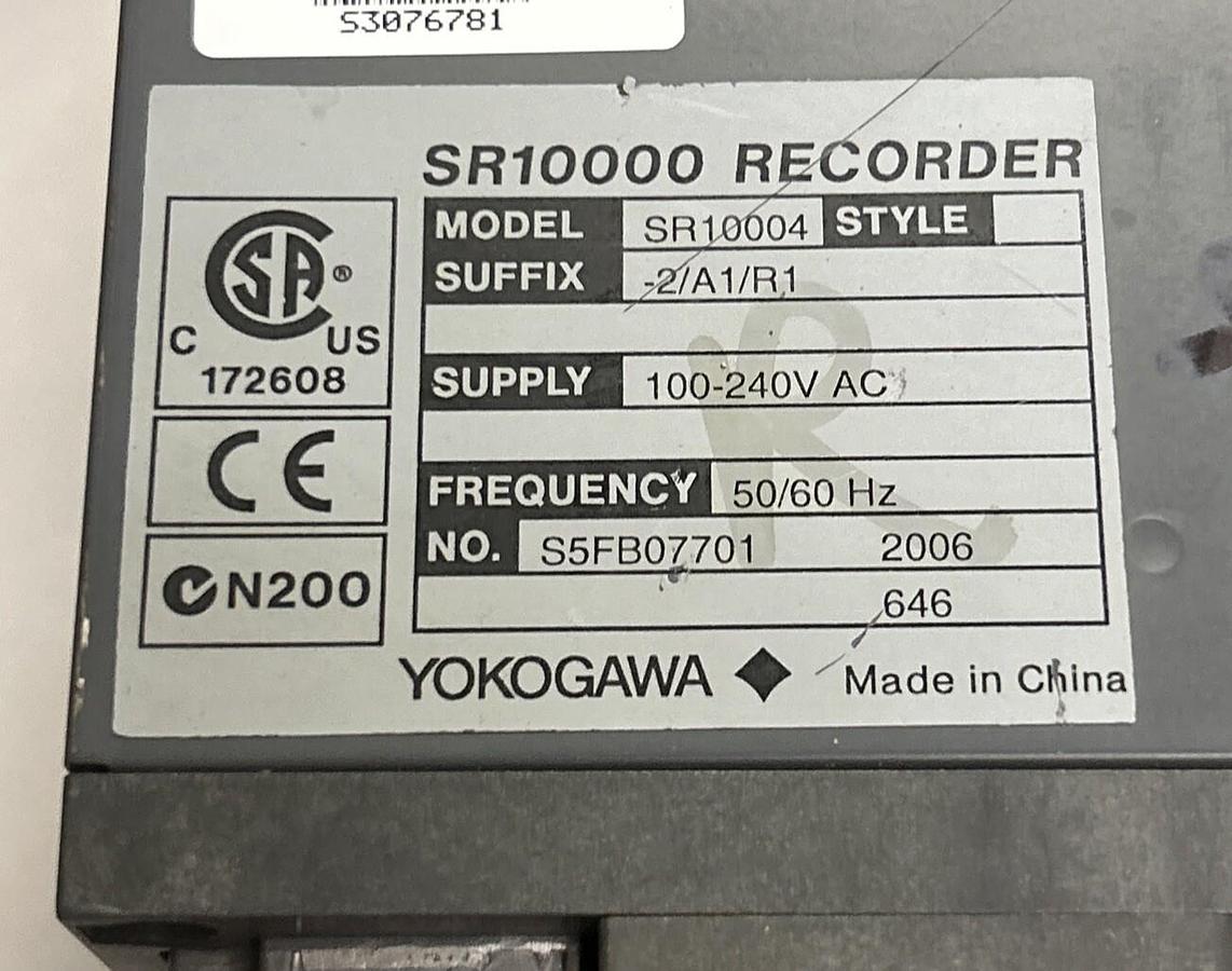 Used YOKOGAWA,SR100004,COMPACT RECORDER