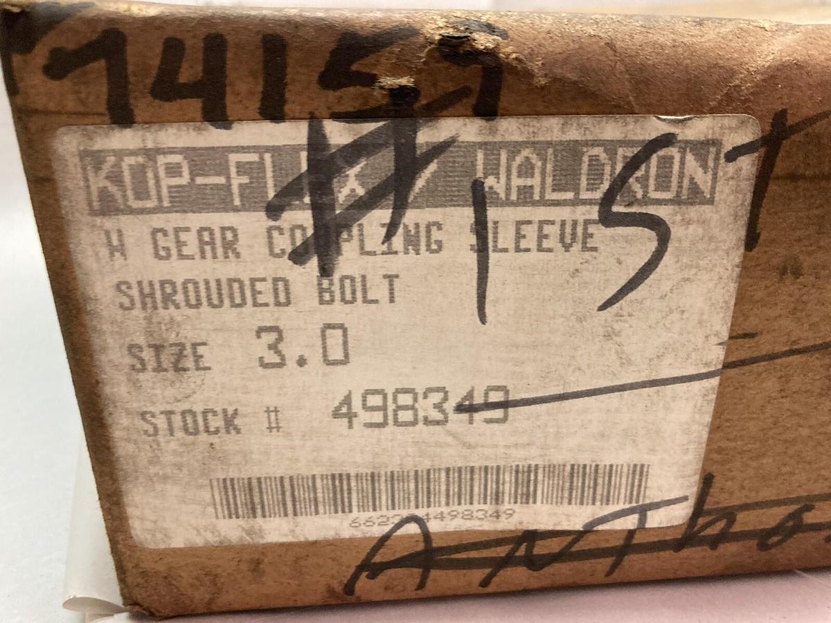 Used Kop-flex,2 Inch,Waldron W Gear Coupling Sleeve Shrouded Bolt 498349