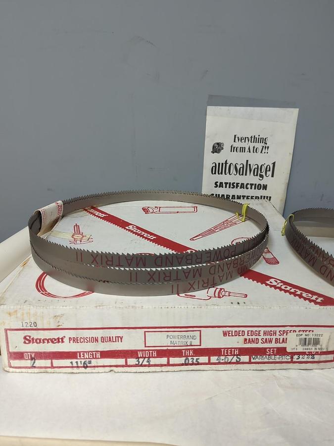 STARRETT POWERBAND II,NA,1 1FT-6 IN 3/4 W  .035 THICK  4-6/S TEETH LOT OF 2 NOS