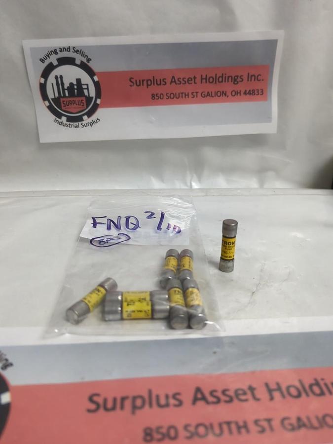 Used COOPER BUSSMANN,FNQ-2/10,TRON 2/10 AMP FUSE LOT OF 8 PRE-OWNED