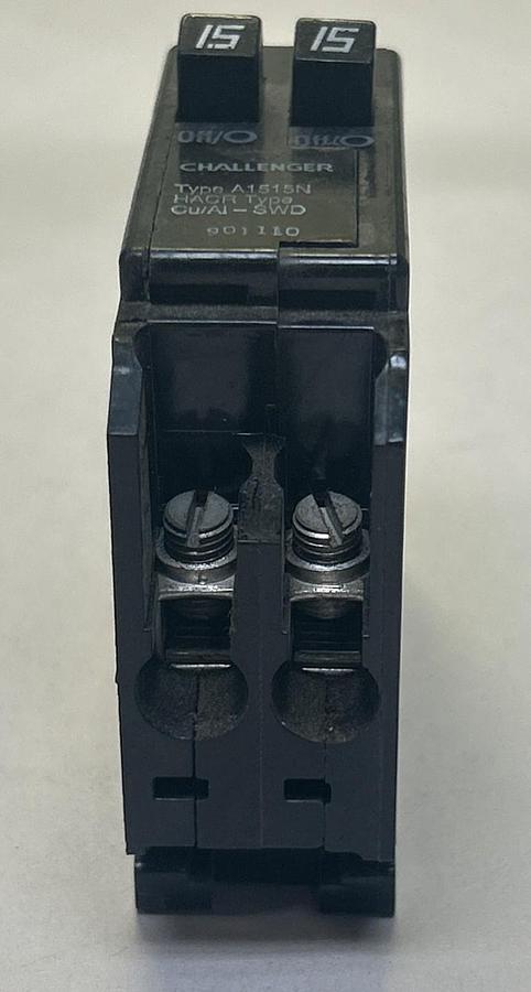 Used CHALLENGER,A1515N,TANDEM CIRCUIT BREAKER 15A 120/240V 2P