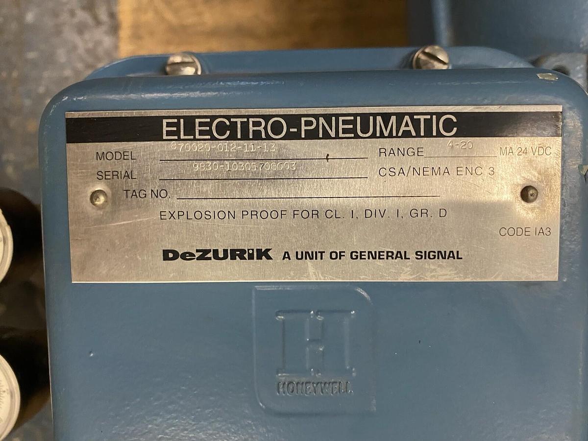 HONEYWELL,859105-1D20-1A1-19-PDE1-AAA, 1.5IN ELECTRO PNEUMATIC ACTUATOR VALVE