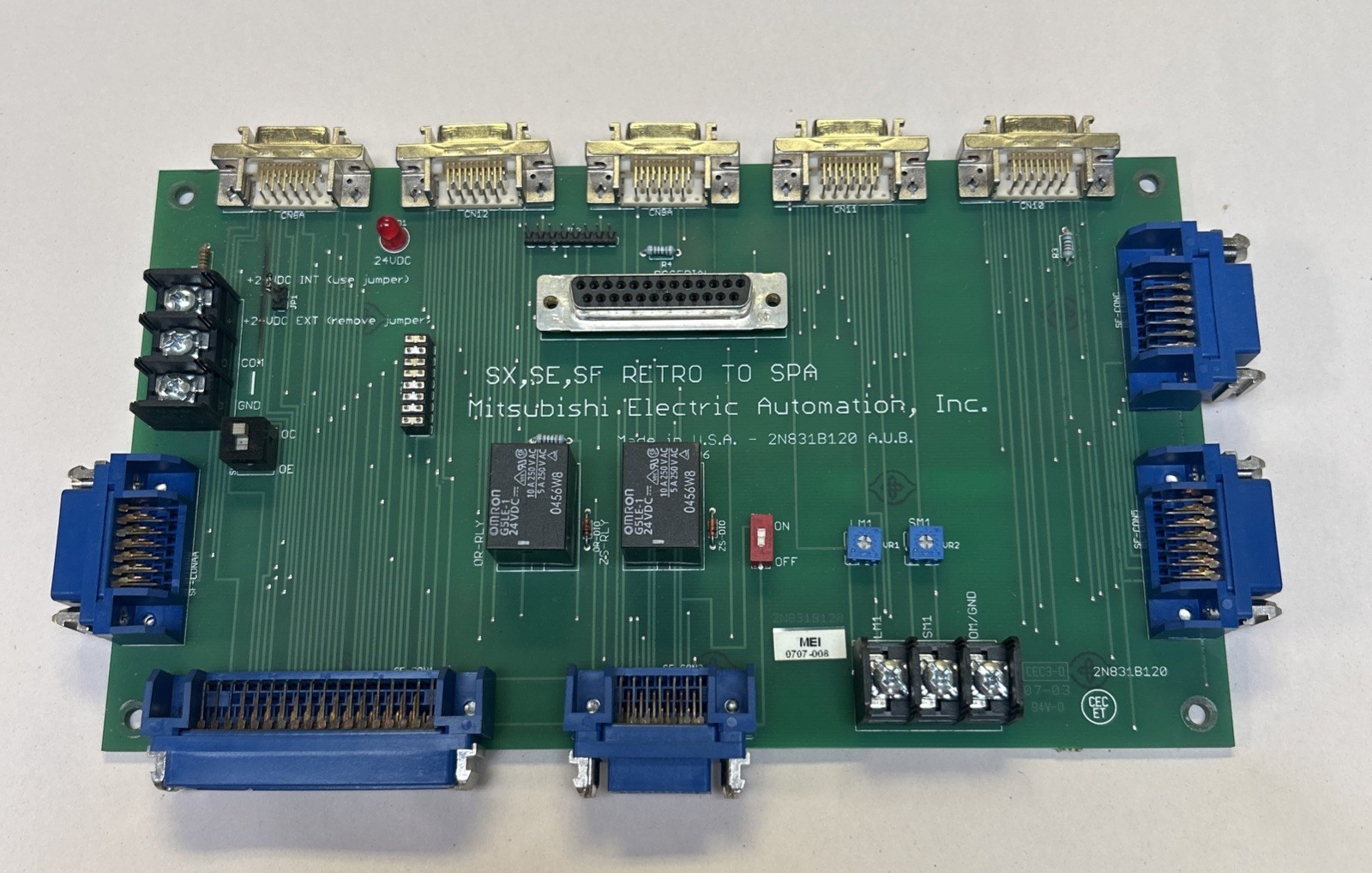 Used MITSUBISHI,2N831B120,SX SE SF RETRO TO SPA CIRCUIT BOARD