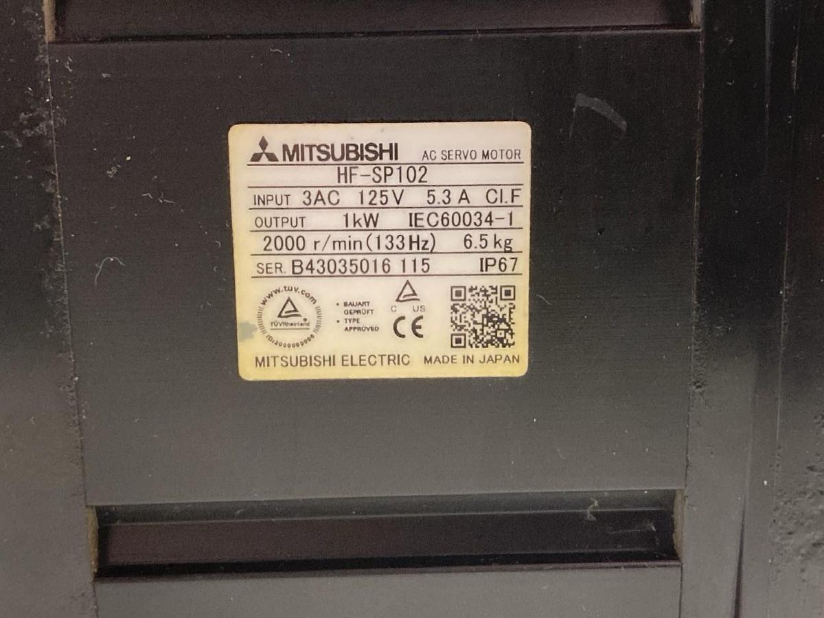 Used Mitsubishi,HF-SP102,AC Servo Motor 125V 5.3 1kW 2000 r/min 6.5kg