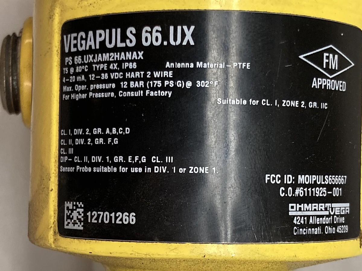 Vega,PS66.UXJAM2HANAX,Vega Puls 66.UX Radar Level Transmitter