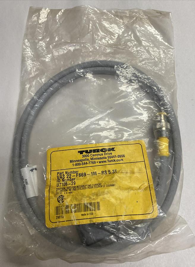 Turck,VAS 22-F669-1M-RS 5.3T,Cordset NOS