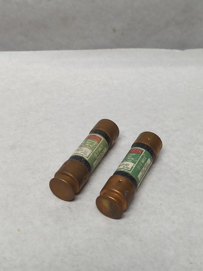 Used COOPER BUSSMANN,FRN-R-60,FUSETRON 60 AMP FUSE LOT OF 2 PRE-OWNED