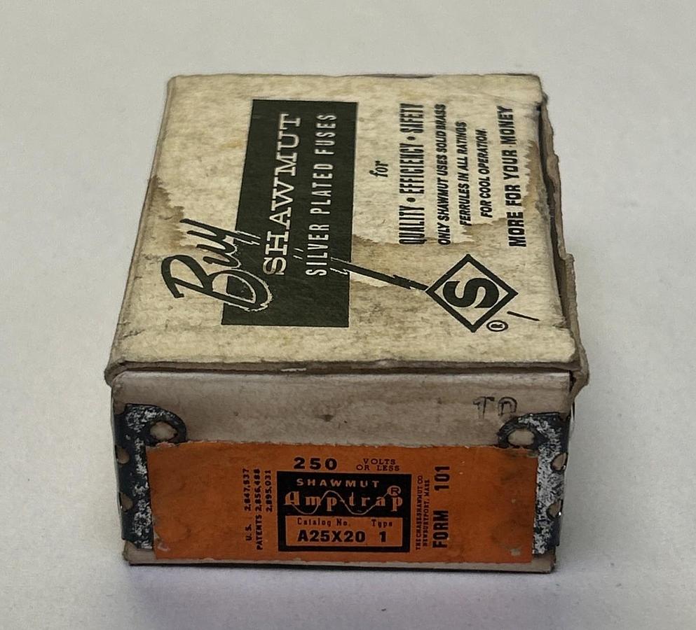 SHAWMUT,A25X20,FUSE 20A 250V LOT OF 10 NOS