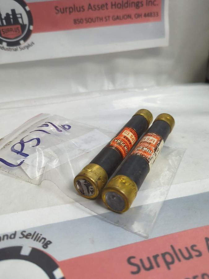 Used COOPER BUSSMANN,LPS-1-6/10SP,LOW-PEAK 1-6/10 AMP FUSE LOT OF 2 PRE-OWNED