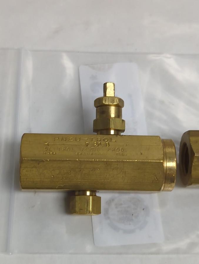 DELTROL,F20 B,PNEU-TROL 3/8 INCH FLOW CONTROL VALVE LOT OF 2 NOS