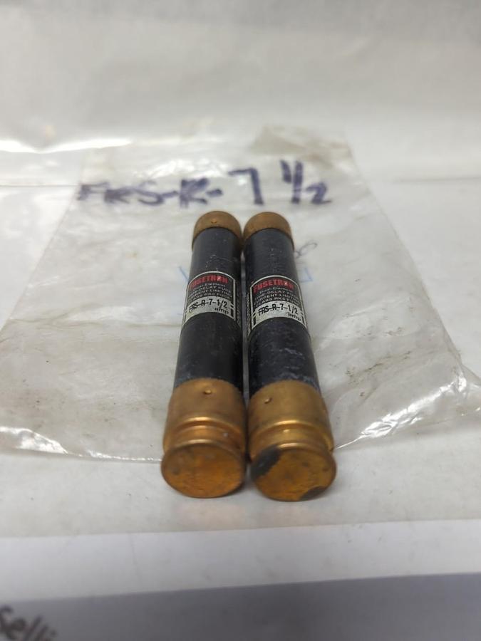 Used COOPER BUSSMANN,FRS-R-7-1/2,FUSETRON 7-1/2 AMP FUSE LOT OF 2 PRE-OWNED