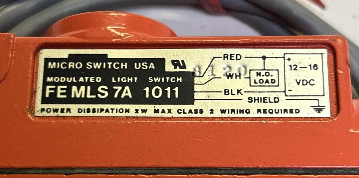 Used HONEYWELL MICROSWITCH,FEMLS7A1011,PHOTOELECTRIC SENSOR