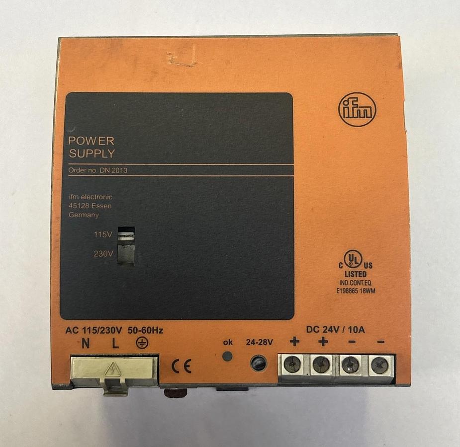 Used IFM EFECTOR,DN2013,POWER SUPPLY 10A 24VDC
