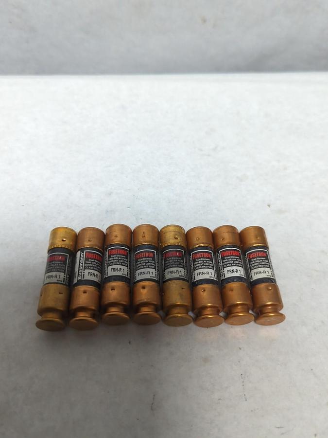 COOPER BUSSMANN,FRN-R-1,FUSETRON 1 AMP FUSE LOT OF 8 NOS