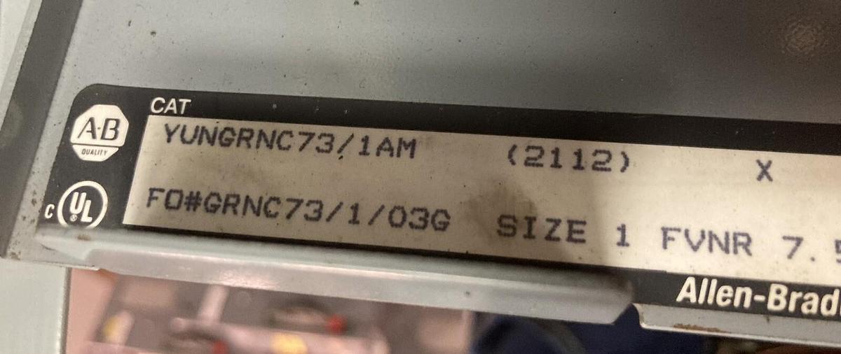 Used Allen-Bradley,2100 2112,Size 1 MCC 12 Inch Starter Bucket