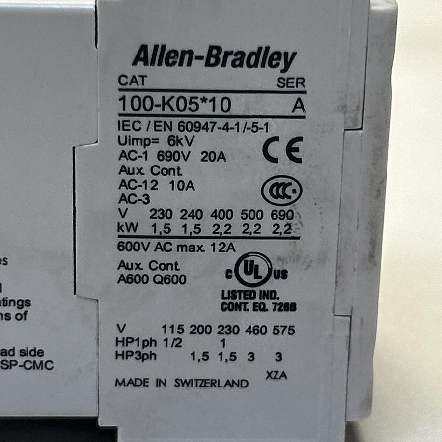 Used ALLEN BRADLEY,100-K0510,CONTACTOR 12A 600V