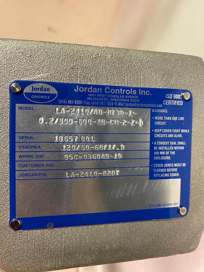 JORDAN CONTROLS,LA-2410-0207,ELECTRIC ACTUATOR 120v 1PH .9A
