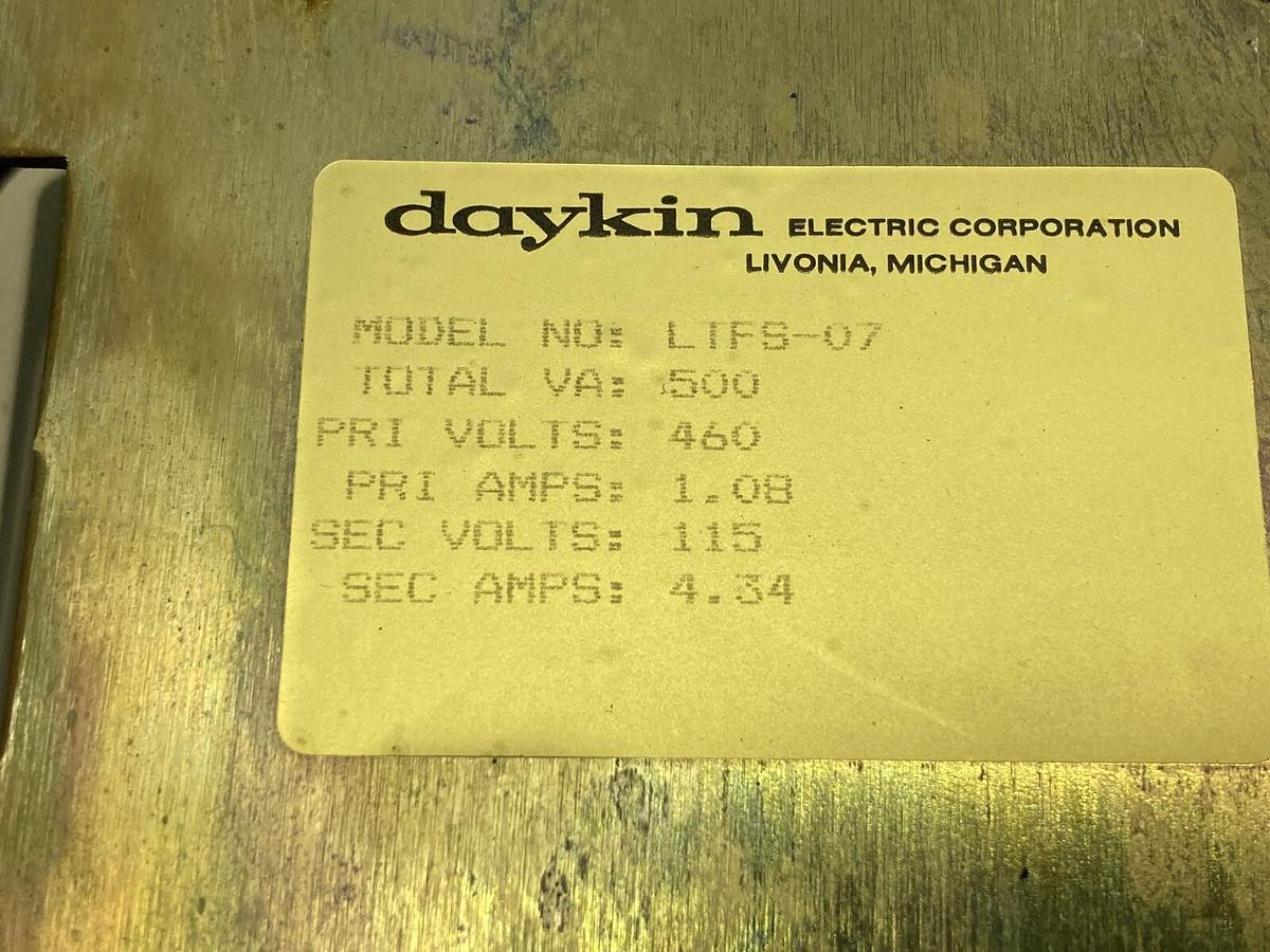 Used Daykin Electric,LTFS-07,Transformer Disconnect 500VA 460V 1.08A